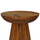 Ureo Round Accent Side Table Cone Pedestal Base Brown Mango Wood BM329155
