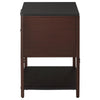 Zemy Side End Table 2 Drawers Open Shelf Black Metal Rust Brown BM329158