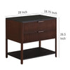 Zemy Side End Table 2 Drawers Open Shelf Black Metal Rust Brown BM329158