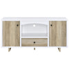 Aton Credenza 2 Doors 1 Drawer Arched Front 60 Inch White Brown BM329160