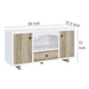 Aton Credenza 2 Doors 1 Drawer Arched Front 60 Inch White Brown BM329160
