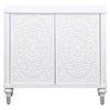 Cardi Accent Cabinet 2 Medallion Carved Doors 36 Inch Classic White BM329161