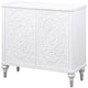 Cardi Accent Cabinet 2 Medallion Carved Doors 36 Inch Classic White BM329161