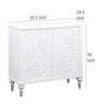 Cardi Accent Cabinet 2 Medallion Carved Doors 36 Inch Classic White BM329161