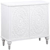 Cardi Accent Cabinet, 2 Medallion Carved Doors, 36 Inch Classic White
