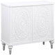 Cardi Accent Cabinet, 2 Medallion Carved Doors, 36 Inch Classic White