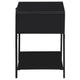 Lanie Bedside Table with Drawer and Open Shelf PE Cane Black Metal