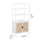 Lanie Tall Accent Cabinet 3 Shelves 2 Doors PE Cane White Metal