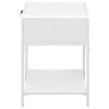 Lanie Bedside Table with Drawer and Open Shelf PE Cane White Metal