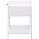 Lanie Bedside Table with Drawer and Open Shelf PE Cane White Metal