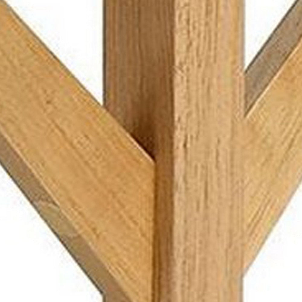 Margo Coat Rack 8 Hooks Tree Inspired Design Oak Brown Solid wood