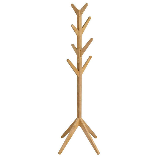 Margo Coat Rack, 8 Hooks, Tree Inspired Design, Oak Brown Solid wood