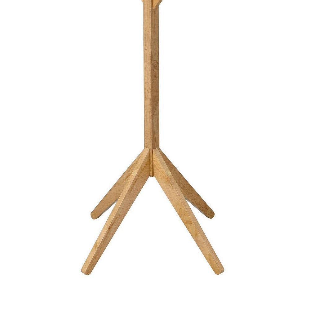 Margo Coat Rack 8 Hooks Tree Inspired Design Oak Brown Solid wood