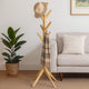 Margo Coat Rack, 8 Hooks, Tree Inspired Design, Oak Brown Solid wood