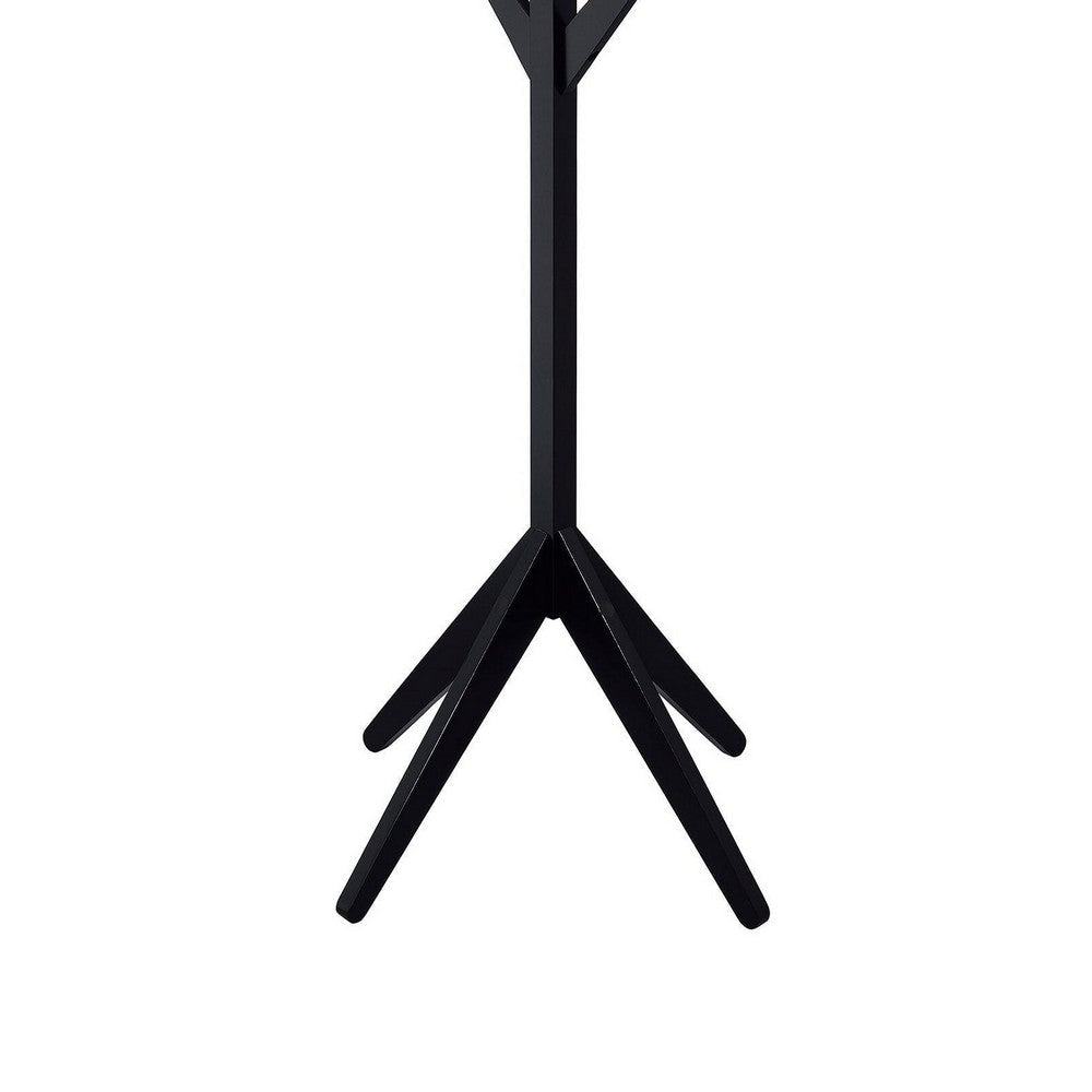 Margo Coat Rack 8 Hooks and Tree Inspired Design Black Solid wood