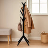 Margo Coat Rack, 8 Hooks and Tree Inspired Design, Black Solid wood