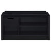 Aryn Storage Bench with Adjustable Shelf Black Faux Leather Black