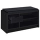 Aryn Storage Bench with Adjustable Shelf Black Faux Leather Black