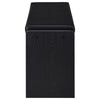 Aryn Storage Bench with Adjustable Shelf Black Faux Leather Black