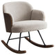 Perry Accent Rocking Chair, Modern Walnut Brown Bentwood, Beige Boucle