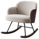 Perry Accent Rocking Chair Modern Walnut Brown Bentwood Beige Boucle