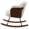 Perry Accent Rocking Chair Modern Walnut Brown Bentwood Beige Boucle