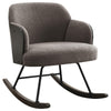 Perry Accent Rocking Chair, Modern Walnut Brown Bentwood, Gray Boucle
