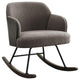 Perry Accent Rocking Chair, Modern Walnut Brown Bentwood, Gray Boucle