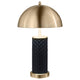 Eris Table Lamp Set of 2 with LED Gold Dome Shade Black Faux Leather BM329180