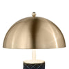 Eris Table Lamp Set of 2 with LED Gold Dome Shade Black Faux Leather BM329180