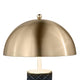 Eris Table Lamp Set of 2 with LED Gold Dome Shade Black Faux Leather BM329180