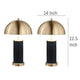 Eris Table Lamp Set of 2 with LED Gold Dome Shade Black Faux Leather BM329180