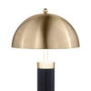 Cony Tall Table Lamp Set of 2 LED Gold Dome Shade Black Faux Leather BM329181
