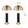 Cony Tall Table Lamp Set of 2 LED Gold Dome Shade Black Faux Leather BM329181