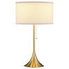 Mikka Table Lamp Pull-Chain Gold Flared Pedestal Base Beige Fabric BM329184