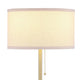 Mikka Table Lamp Pull-Chain Gold Flared Pedestal Base Beige Fabric BM329184