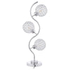 Berly Table Lamp with Crystal Balls and Touch Button, Silver Metal