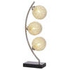 Udia Table Lamp with Woven Silver Metal Mesh Spherical Shades Black BM329187