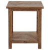 Ayne Side End Table 1 Shelf Distressed Brown Wood Square 20 Inch