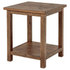 Ayne Side End Table 1 Shelf Distressed Brown Wood Square 20 Inch