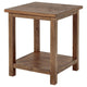 Ayne Side End Table 1 Shelf Distressed Brown Wood Square 20 Inch