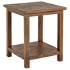Ayne Side End Table 1 Shelf Distressed Brown Wood Square 20 Inch
