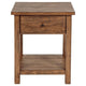 Ayne Side End Table 1 Shelf 1 Drawer Brown Wood Square 20 Inch