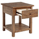 Ayne Side End Table 1 Shelf 1 Drawer Brown Wood Square 20 Inch