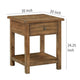 Ayne Side End Table 1 Shelf 1 Drawer Brown Wood Square 20 Inch