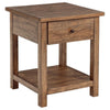 Ayne Side End Table 1 Shelf 1 Drawer Brown Wood Square 20 Inch