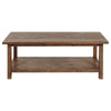 Ayne Coffee Table 1 Shelf Distressed Brown Wood Frame 47 Inch