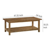 Ayne Coffee Table 1 Shelf Distressed Brown Wood Frame 47 Inch