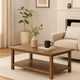 Ayne Coffee Table, 1 Shelf, Distressed Brown Wood Frame, 47 Inch