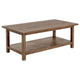 Ayne Coffee Table, 1 Shelf, Distressed Brown Wood Frame, 47 Inch